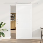 Ușa glisantă vidaXL cu kit de accesorii Alb 93x211 cm din pin solid Ușa glisantă vidaXL cu kit de accesorii Alb 93x211 cm din pin solid