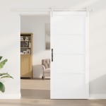 Ușa glisantă vidaXL cu kit de accesorii Alb 93x211 cm din pin solid Ușa glisantă vidaXL cu kit de accesorii Alb 93x211 cm din pin solid