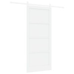 Ușa glisantă vidaXL cu kit de accesorii Alb 93x211 cm din pin solid Ușa glisantă vidaXL cu kit de accesorii Alb 93x211 cm din pin solid