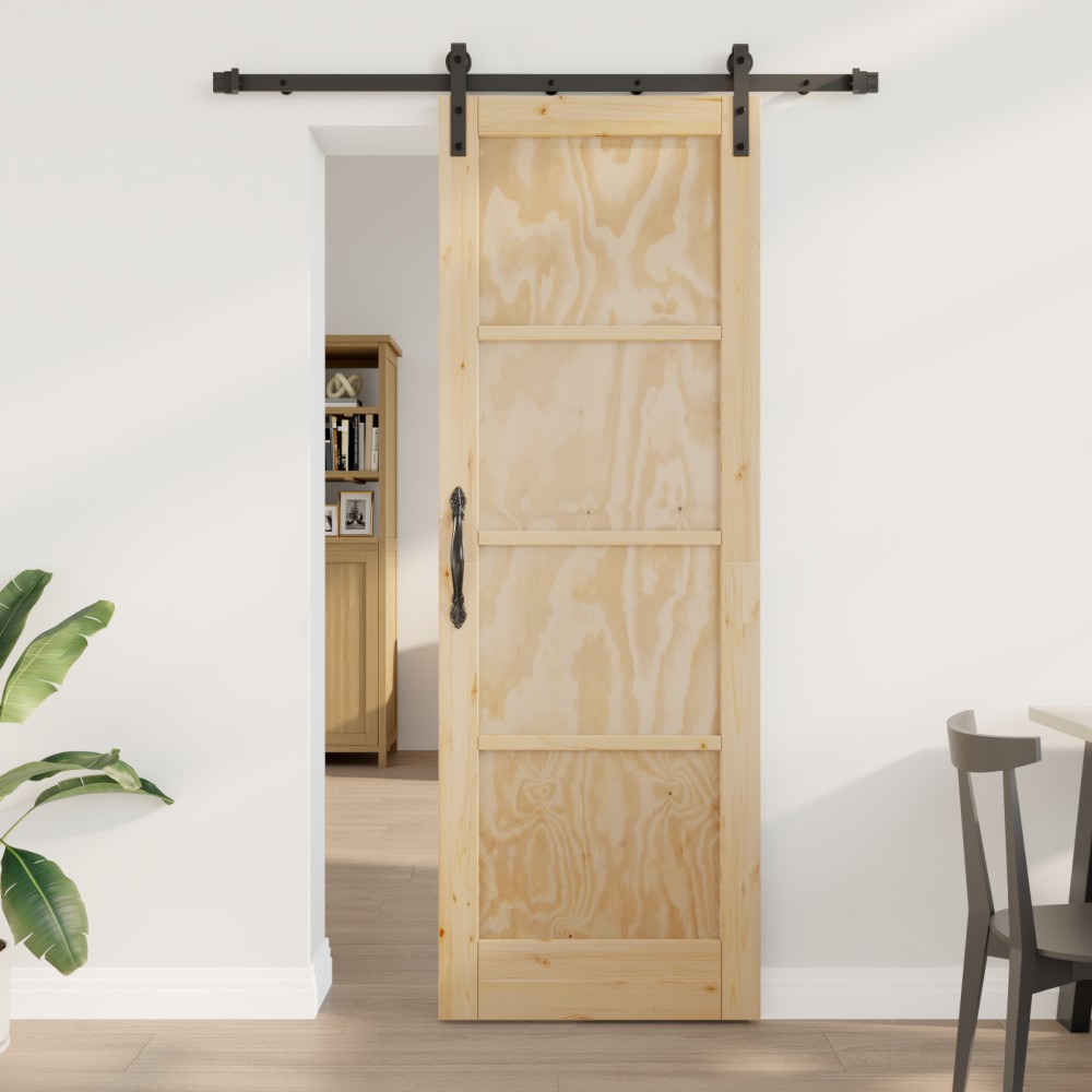 Ușă Glisantă vidaXL cu Set de Accesorii 73.5x211 cm Lemn Solid Pin