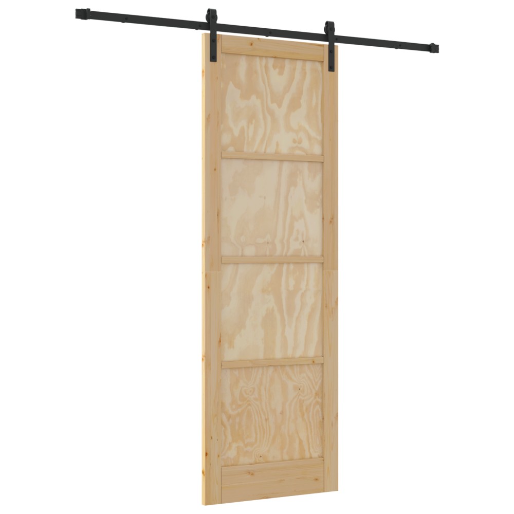 vidaXL Ușa glisantă Manual Natural și negru 78 x 232 cm
