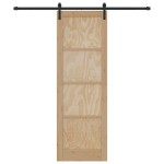 vidaXL Ușa glisantă Manual Natural și negru 78 x 232 cm vidaXL Ușa glisantă Manual Natural și negru 78 x 232 cm