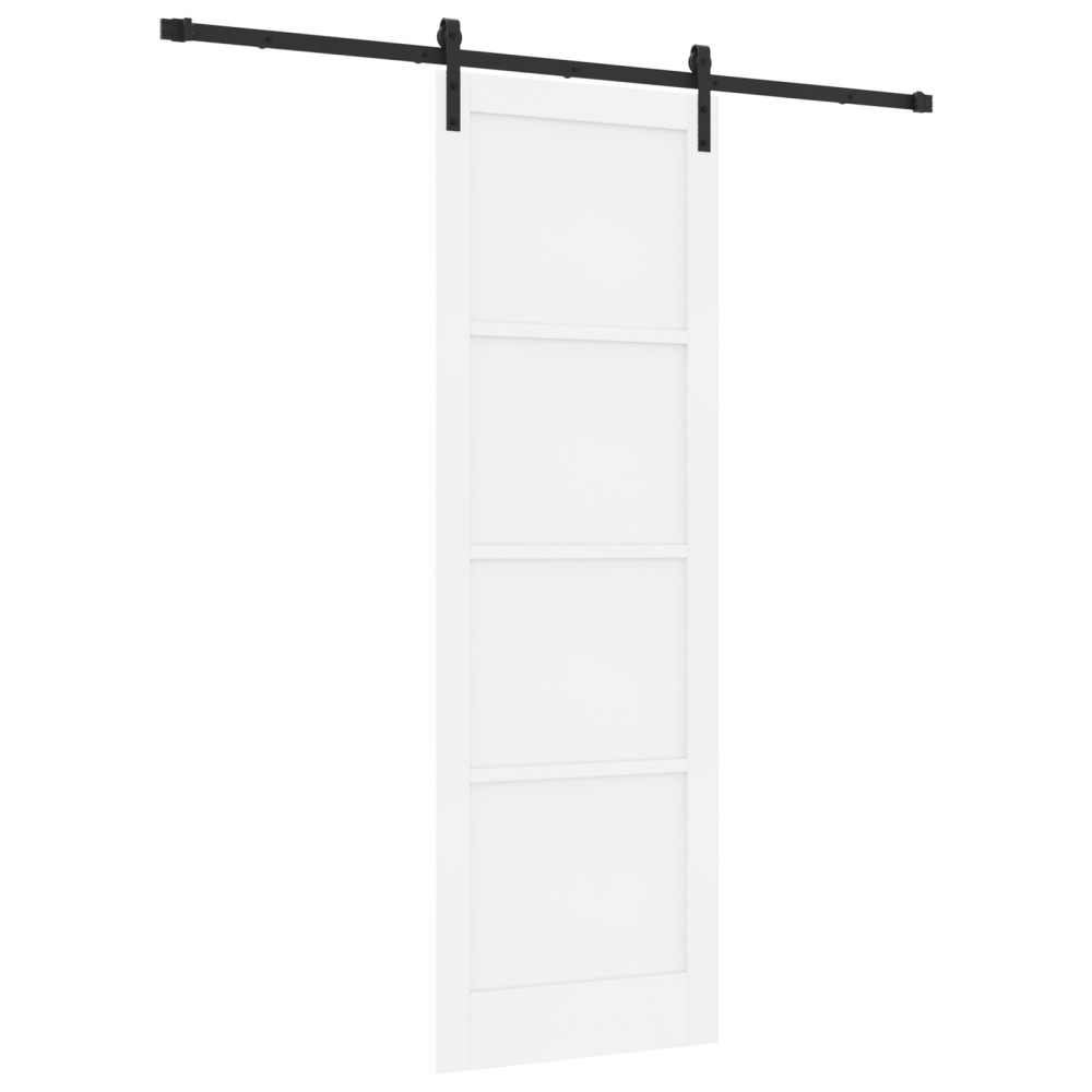 Ușă glisantă vidaXL cu feronerie albă 78x232 cm din lemn masiv de pin
