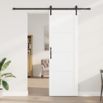 Ușă glisantă vidaXL cu feronerie albă 78x232 cm din lemn masiv de pin