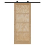 vidaXL Ușă glisantă Natural și Negru 86 x 211 cm Lemn de pin masiv