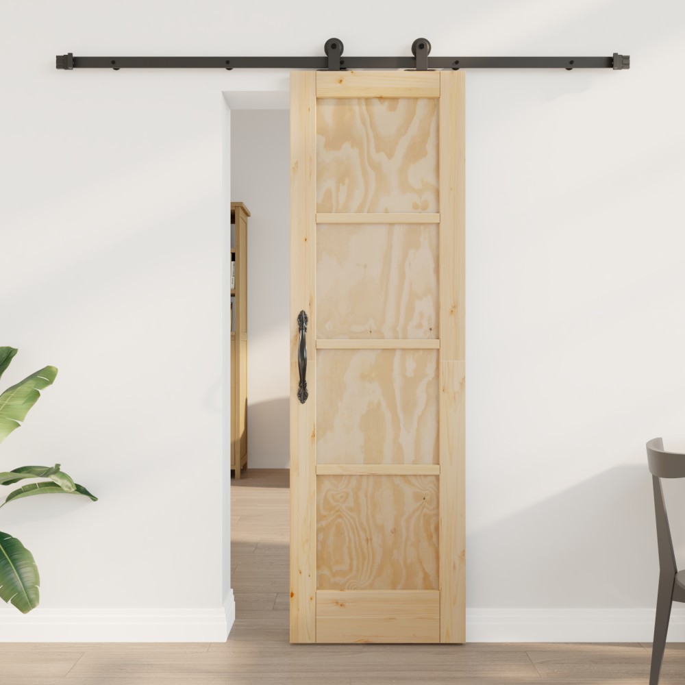 Ușa glisantă vidaXL cu set de accesorii 61x198.5 cm Lemn masiv de pin