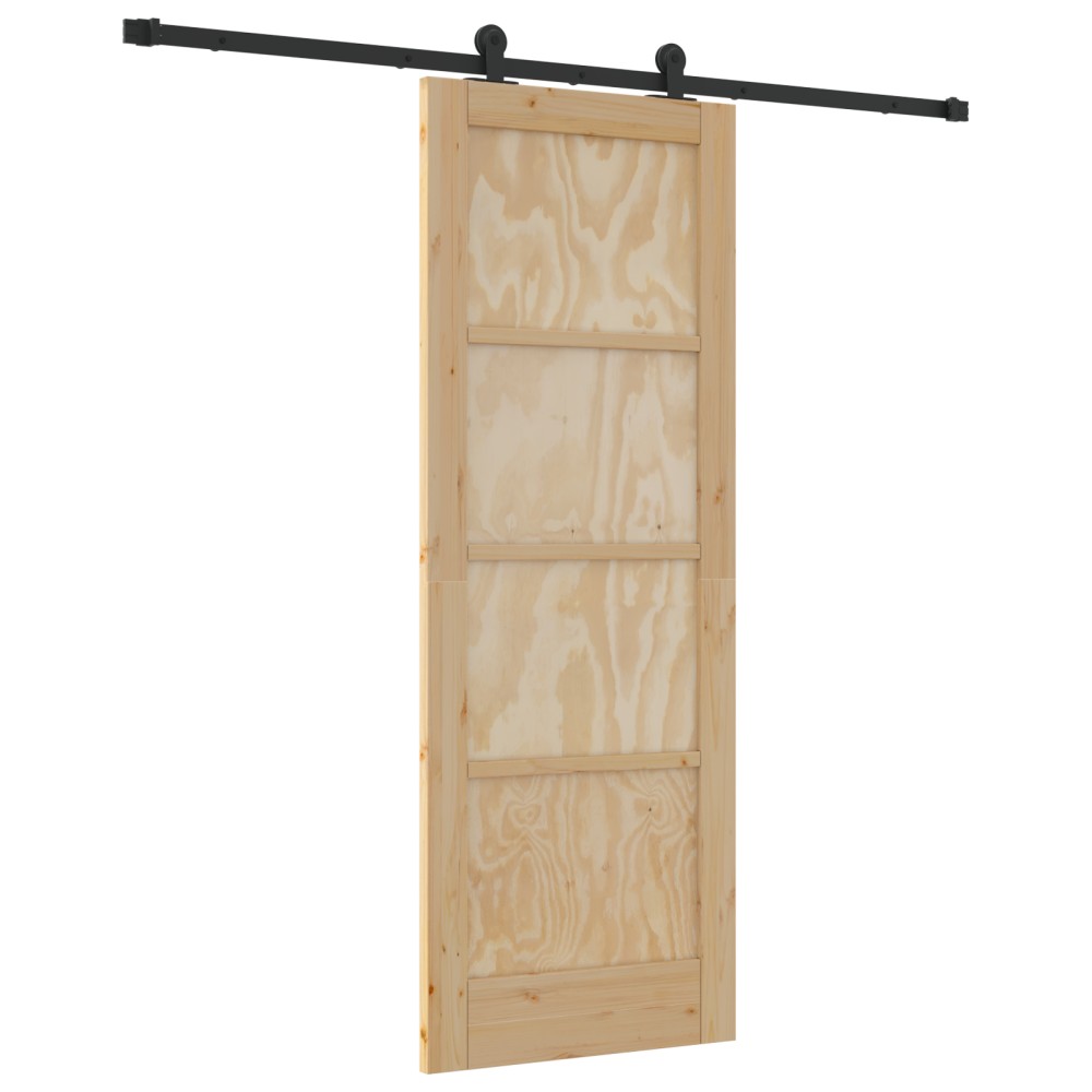 Ușa glisantă vidaXL cu set de accesorii 73.5x198.5 cm Lemn masiv pin