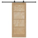 Ușă glisantă vidaXL cu accesorii 83x202 cm din lemn masiv de pin Ușă glisantă vidaXL cu accesorii 83x202 cm din lemn masiv de pin