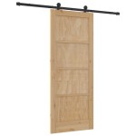 Ușă glisantă vidaXL cu accesorii 83x202 cm din lemn masiv de pin Ușă glisantă vidaXL cu accesorii 83x202 cm din lemn masiv de pin