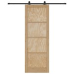 vidaXL Ușă glisantă Natural și Negru 83 x 232 cm Lemn de pin masiv