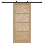 vidaXL Ușă glisantă Natural și Negru 86 x 198,5 cm Lemn de pin masiv