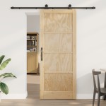 Ușa glisantă vidaXL cu accesorii 86x211 cm Lemn masiv Pin