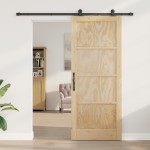 Ușa glisantă vidaXL cu accesorii 86x211 cm Lemn masiv Pin