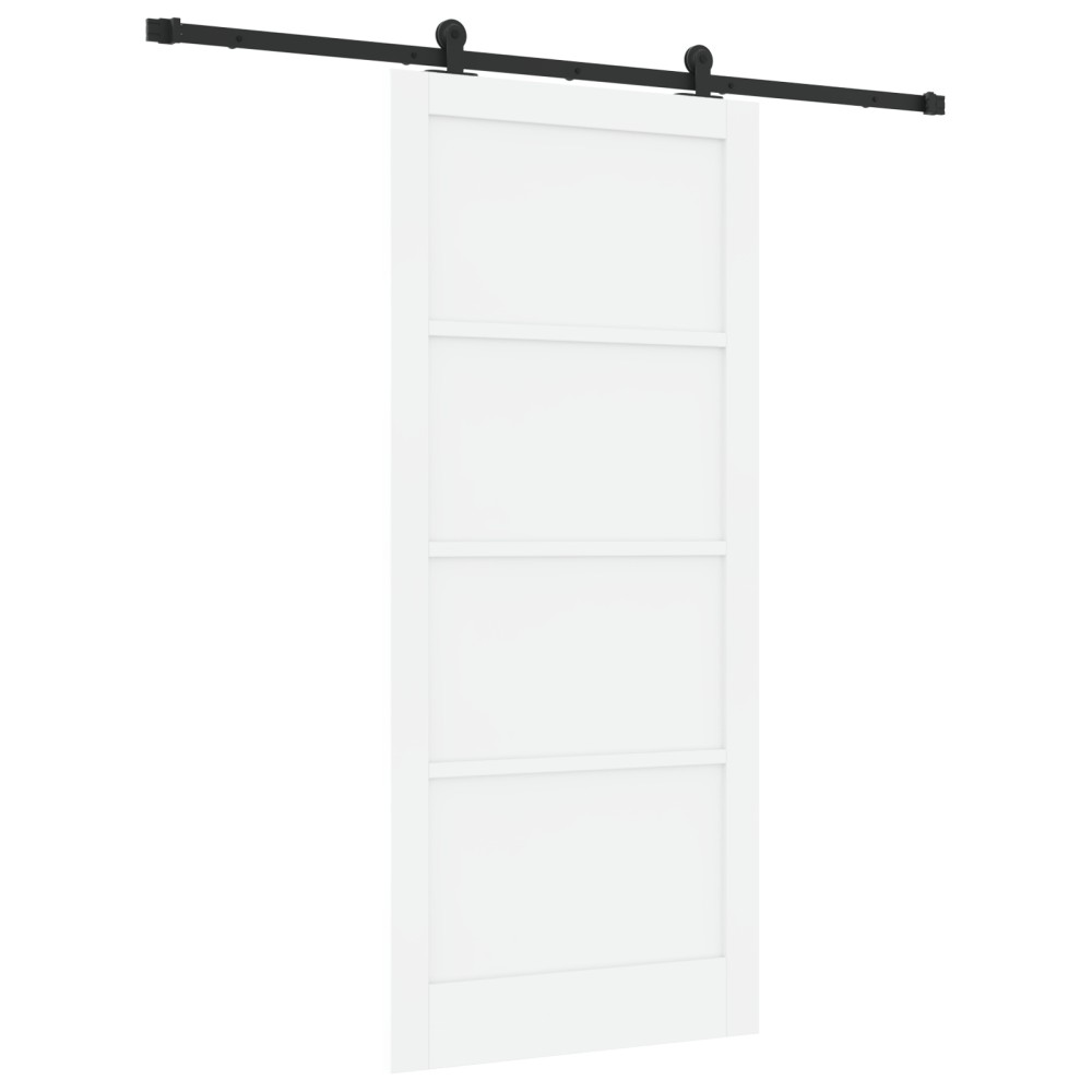 Ușa glisantă vidaXL cu set accesorii Alb 93x211 cm Lemn rezistent din pin