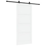 Ușa glisantă vidaXL cu set accesorii Alb 93x211 cm Lemn rezistent din pin