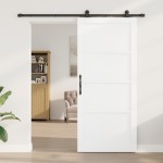 Ușa glisantă vidaXL cu set accesorii Alb 93x211 cm Lemn rezistent din pin