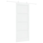 Ușă glisantă vidaXL cu accesorii Alb 83x202 cm Lemn masiv Pin