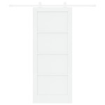 Ușă glisantă vidaXL cu accesorii Alb 83x202 cm Lemn masiv Pin