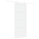 Ușă glisantă vidaXL cu accesorii Alb 83x202 cm Lemn masiv Pin