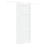 Ușă glisantă vidaXL cu accesorii Alb 86x198.5 cm Lemn masiv Pin