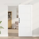 Ușă glisantă vidaXL cu accesorii Alb 86x198.5 cm Lemn masiv Pin