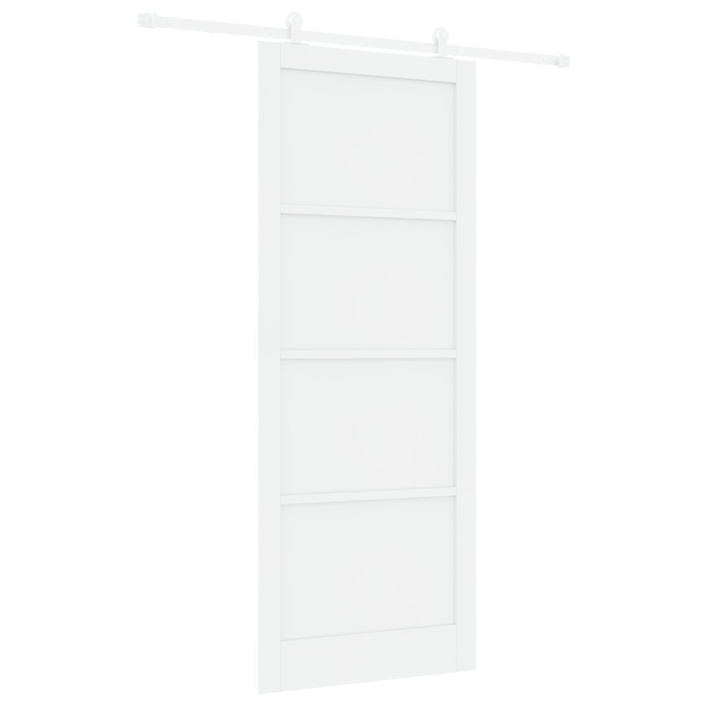 Ușă glisantă vidaXL cu set de accesorii "ORKDAL" albă din lemn masiv de pin