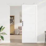 Ușă glisantă vidaXL cu set de accesorii "ORKDAL" albă din lemn masiv de pin
