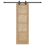 vidaXL Ușă Culisantă Manual Natural și negru 61 x 198.5 cm vidaXL Ușă Culisantă Manual Natural și negru 61 x 198.5 cm