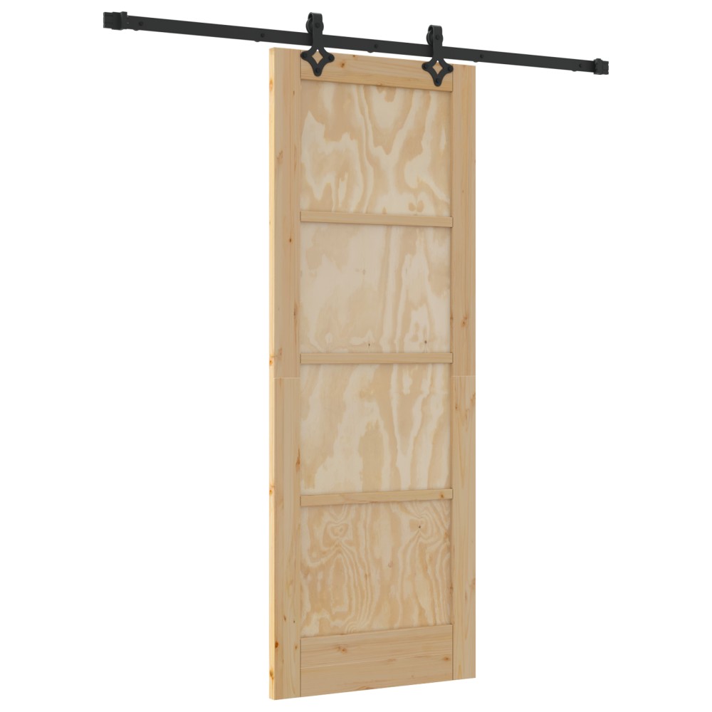 vidaXL Ușă Culisantă Manual Natural și negru 73.5 x 198.5 cm