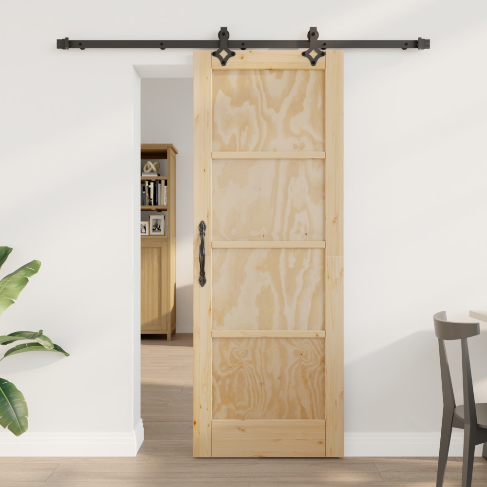 vidaXL Ușă Culisantă Manual Natural și negru 73.5 x 198.5 cm