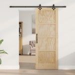 vidaXL Ușă Culisantă Manual Natural și negru 73.5 x 198.5 cm vidaXL Ușă Culisantă Manual Natural și negru 73.5 x 198.5 cm