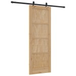 vidaXL Ușă Culisantă Manual Natural și negru 73.5 x 198.5 cm vidaXL Ușă Culisantă Manual Natural și negru 73.5 x 198.5 cm