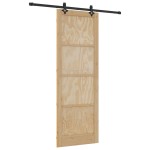 vidaXL Ușă glisantă Natural și Negru 83 x 232 cm Lemn de pin masiv