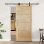 Ușă glisantă vidaXL cu accesorii 86x198.5 cm din lemn masiv de pin Ușă glisantă vidaXL cu accesorii 86x198.5 cm din lemn masiv de pin