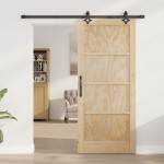 Ușă glisantă vidaXL cu accesorii 86x198.5 cm din lemn masiv de pin Ușă glisantă vidaXL cu accesorii 86x198.5 cm din lemn masiv de pin