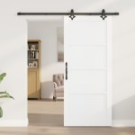vidaXL Ușă Culisantă Manual Alb și negru 86 x 198.5 cm vidaXL Ușă Culisantă Manual Alb și negru 86 x 198.5 cm