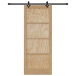 vidaXL Ușă glisantă Natural și Negru 86 x 211 cm Lemn de pin masiv