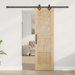 Ușă glisantă vidaXL cu set de accesorii 61x198.5 cm Lemn masiv de pin
