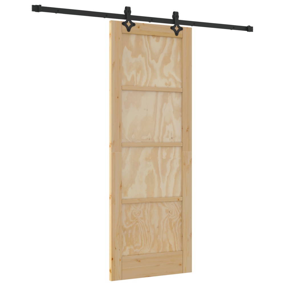 vidaXL Ușă Culisantă Manual Natural și negru 73.5 x 198.5 cm