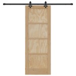 vidaXL Ușă Culisantă Manual Natural și negru 73.5 x 198.5 cm vidaXL Ușă Culisantă Manual Natural și negru 73.5 x 198.5 cm