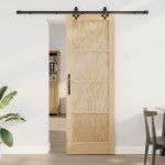 Ușa glisantă vidaXL cu set de accesorii 73.5x211 cm Lemn masiv de pin