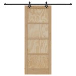 vidaXL Ușă Culisantă Manual Natural și negru 78 x 202 cm vidaXL Ușă Culisantă Manual Natural și negru 78 x 202 cm