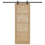 vidaXL Ușă Culisantă Manual Natural și negru 78 x 211 cm vidaXL Ușă Culisantă Manual Natural și negru 78 x 211 cm