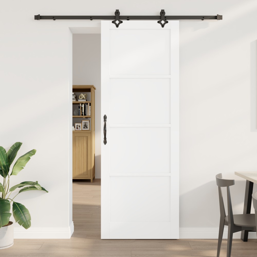 vidaXL Ușă Culisantă Manual Alb și negru 83 x 232 cm
