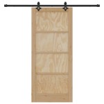 vidaXL Ușă glisantă Natural și Negru 86 x 198,5 cm Lemn de pin masiv