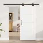 vidaXL Ușă Culisantă Manual Alb și negru 86 x 198.5 cm vidaXL Ușă Culisantă Manual Alb și negru 86 x 198.5 cm