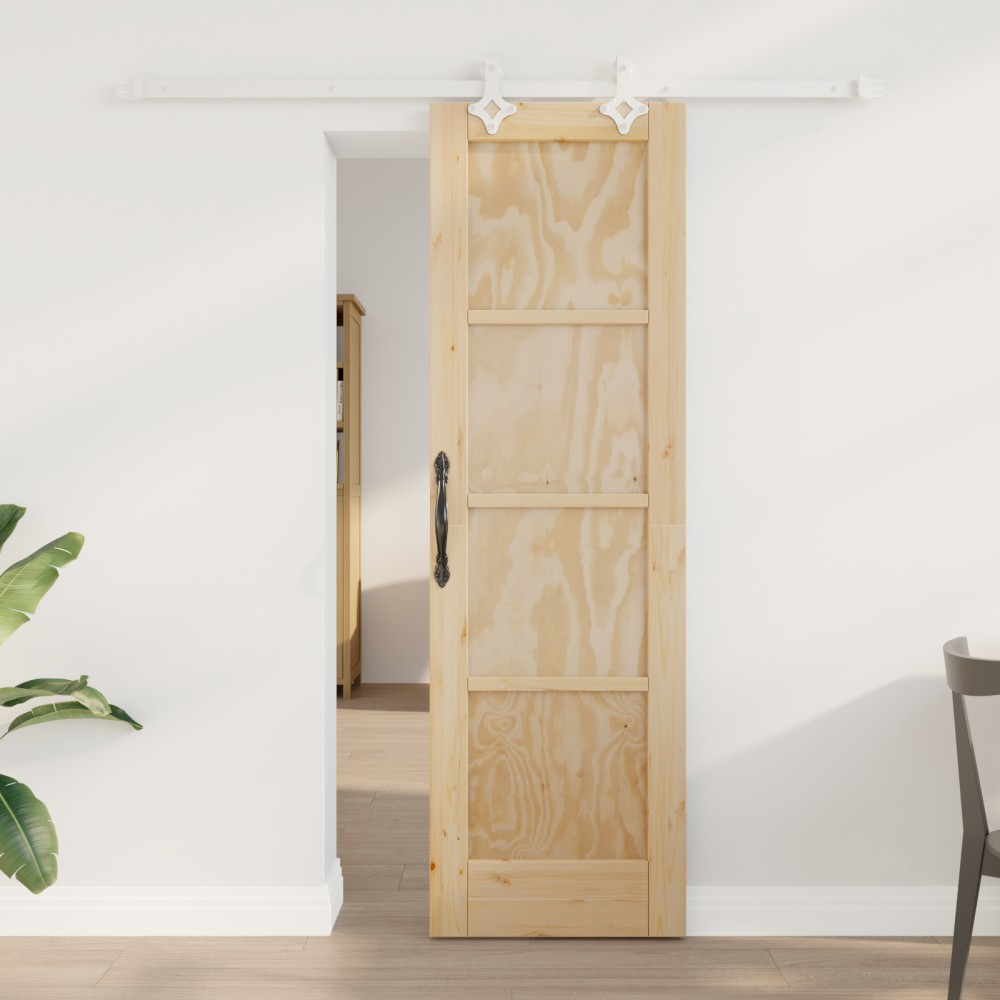 Ușa glisantă vidaXL cu set de accesorii 61x198.5 cm lemn solid de pin
