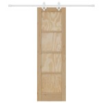 vidaXL Ușă Culisantă Manual Natural și alb 61 x 198.5 cm