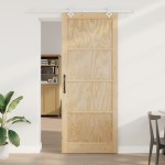 vidaXL Ușă Culisantă Manual Natural și alb 93 x 232 cm vidaXL Ușă Culisantă Manual Natural și alb 93 x 232 cm