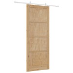 vidaXL Ușă Culisantă Manual Natural și alb 93 x 232 cm vidaXL Ușă Culisantă Manual Natural și alb 93 x 232 cm